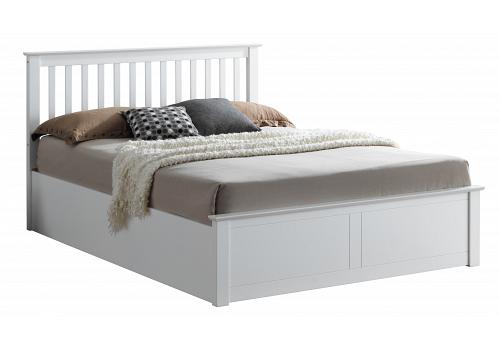 5ft King Size Malmo White Wooden Ottoman Lift Up Storage Bed Frame 1